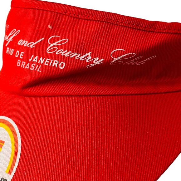 Gávea Golf & Country Club Hat Rio De Janeiro Red Golf Visor Adjustable Strap - Picture 2 of 6
